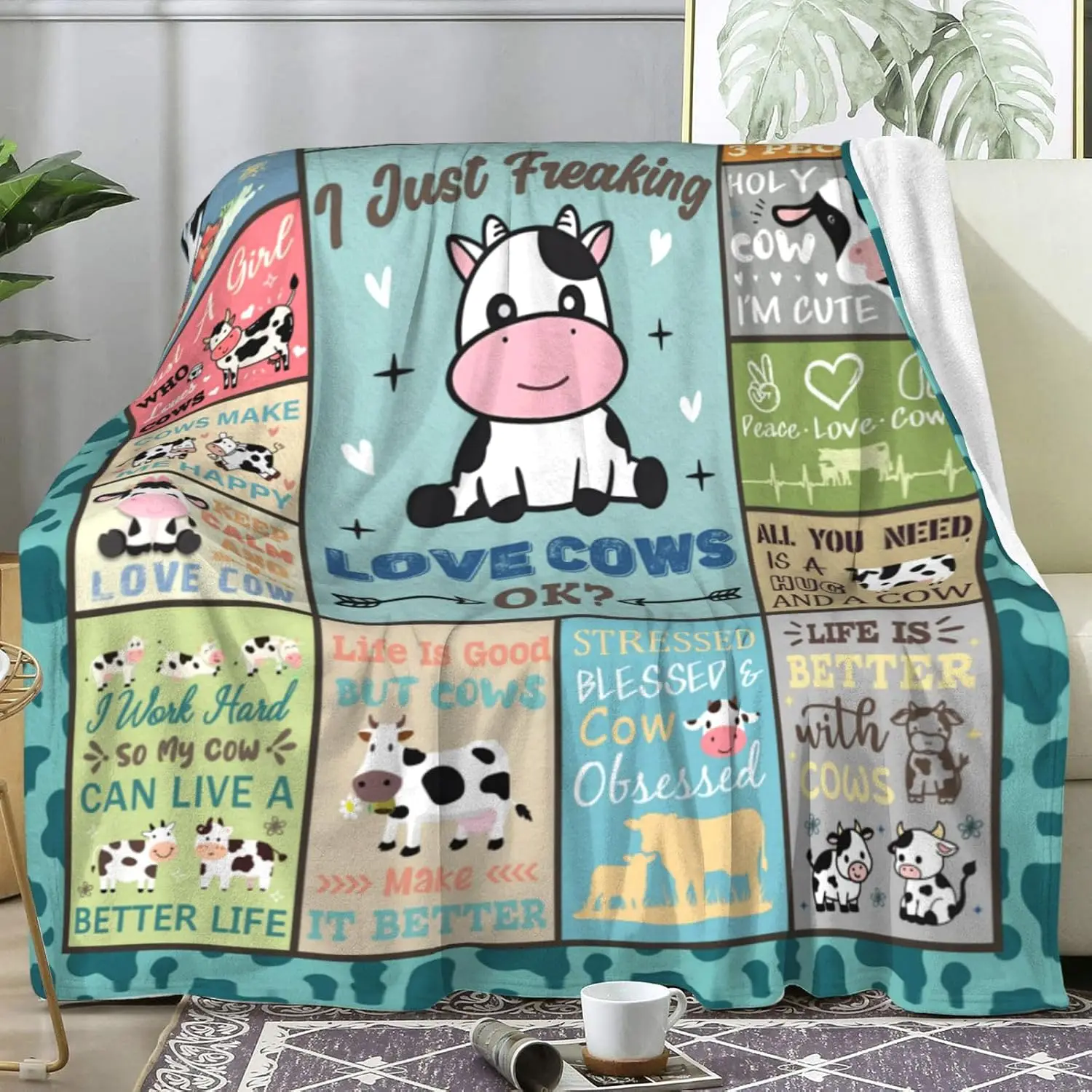 Cow Blanket Gifts for Women Girls,Cow Stuff Accessories Animal Throw Blanket,Cow Print Gifts for Cows Lovers Kids Adults 50
