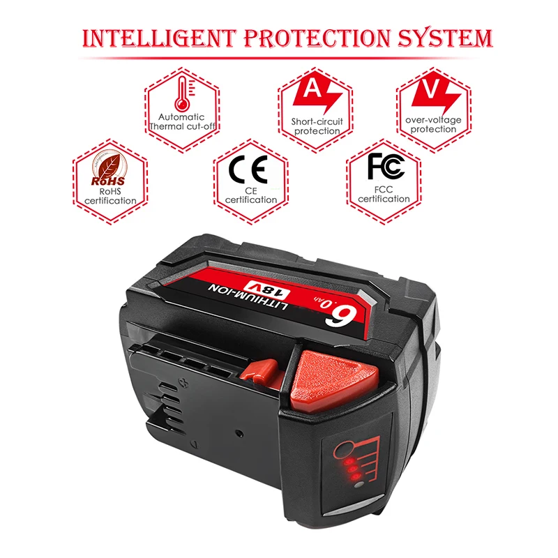 For Milwaukee M18 Lithium 9.0,6.0 AH Extended Capacity Battery XC 48-11-1860 spare battery