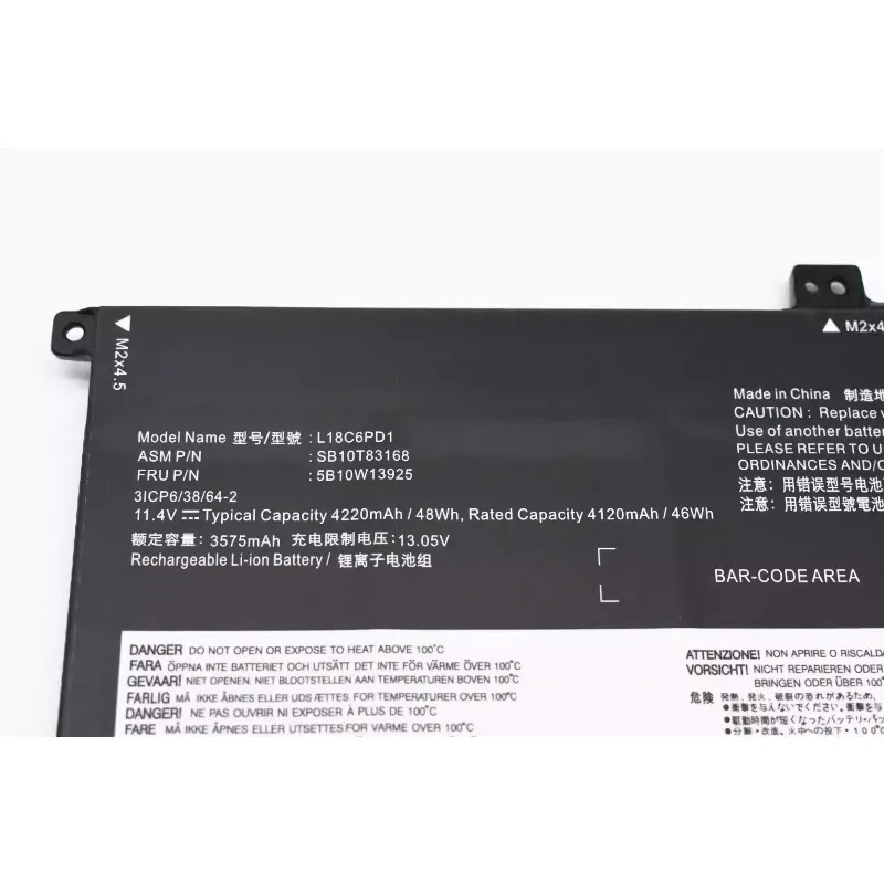 High Quality New Laptop Battery L18C6PD1 11.4V 4220mAh for Lenovo ThinkPad X390 X395 X13 1st Gen L18M6PD2 L18D6PD1 02DL020