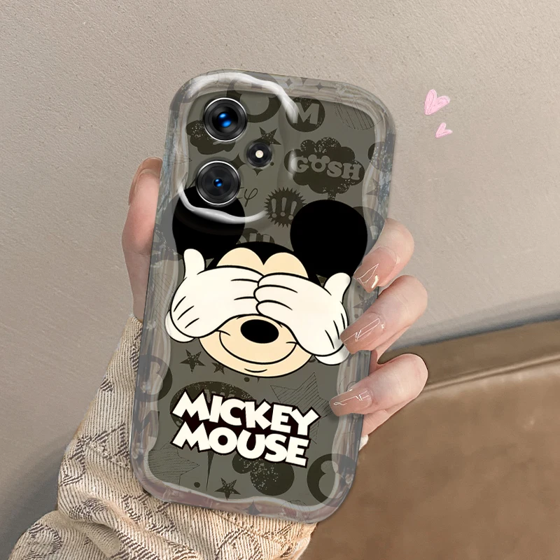 

Cute Disney Mickey For Xiaomi Redmi Note 13 12 12S 11S 11 10 9 8 10A 9C 9T Pro Plus 5G Wave Oil Funda Phone Case