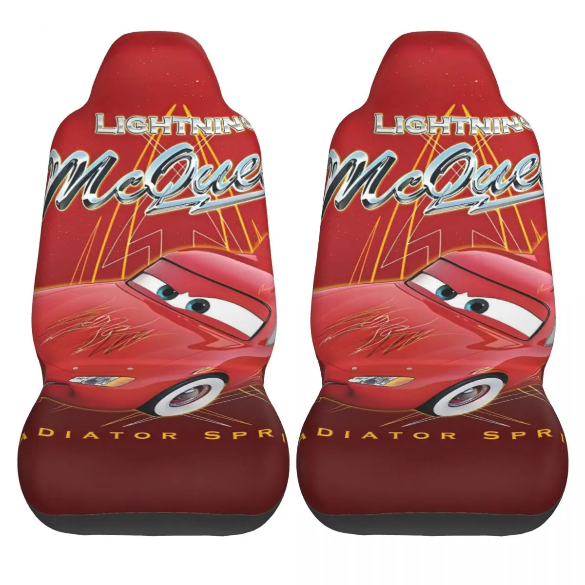 

Lightning MCqueen Car Seat Covers 2 Pcs Universal Auto Seat Covers Winter Polyester Flexible Cover