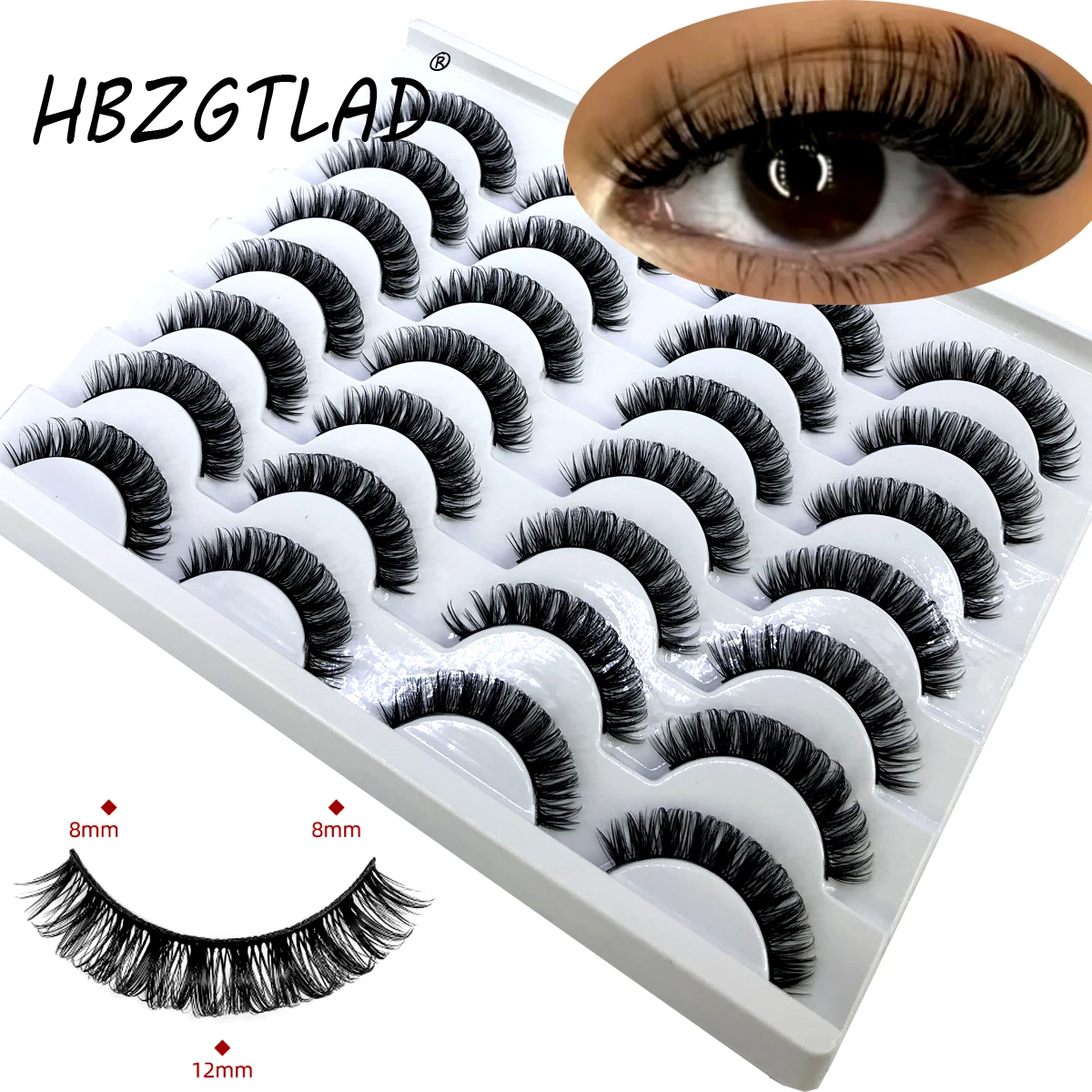 Lashes 14 Pairs DD curl Russian Strips Lashes Faux Mink Makeup Lashes 3D Mink Lashes Natural False Lashes Eyelashes Extensions