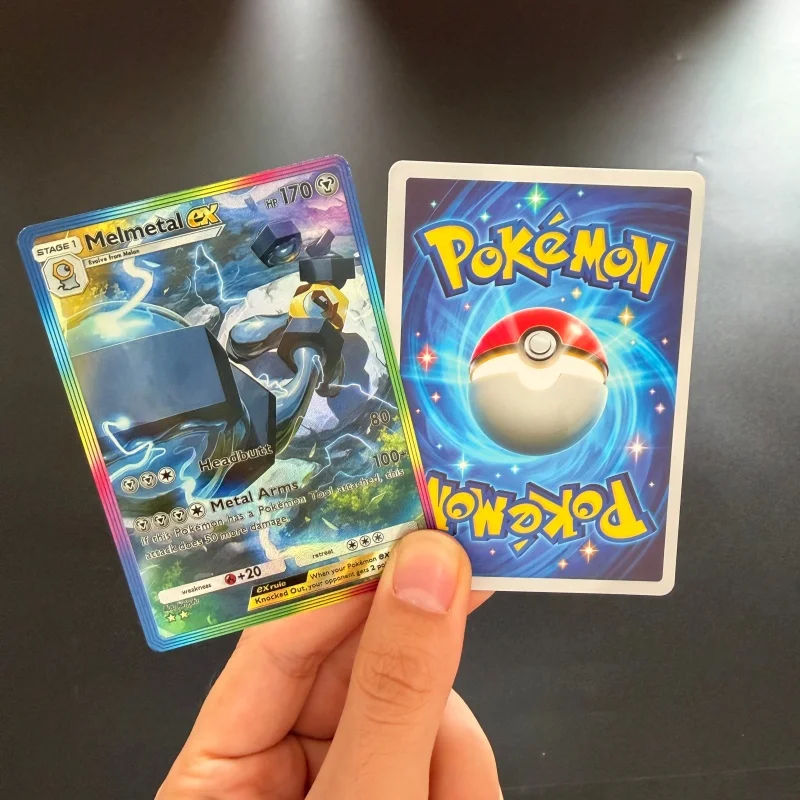 12 Style Diy PKM Tcg Pocket English Card Jolteon Mega EX Indeedee Hitmonchan Rapidash Mega-Rising Collection Flash Card view 6