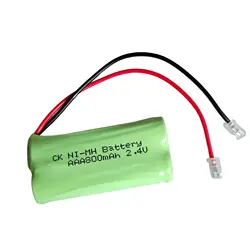 Rechargeable NI-MH Battery Pack with Universal Connector Plug for Desk Table Cordles Home Telephone 2.4V 800mAh AAA