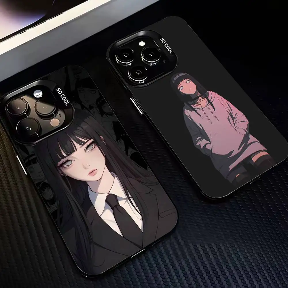 

H-Hinata Anime H-Hyuga Phone Case For iPhone17 16 15 14 13 12 Pro Max Grey Black Matte Laser Metallic Aurora Funda