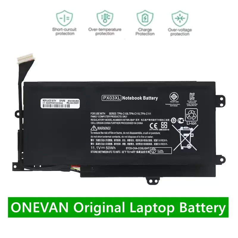 ONEVAN PX03XL 11.1V 50Wh Laptop Battery For HP ENVY 14 TouchSmart M6 N010DX K012DX K015dx K025dx K058CA 1101sg