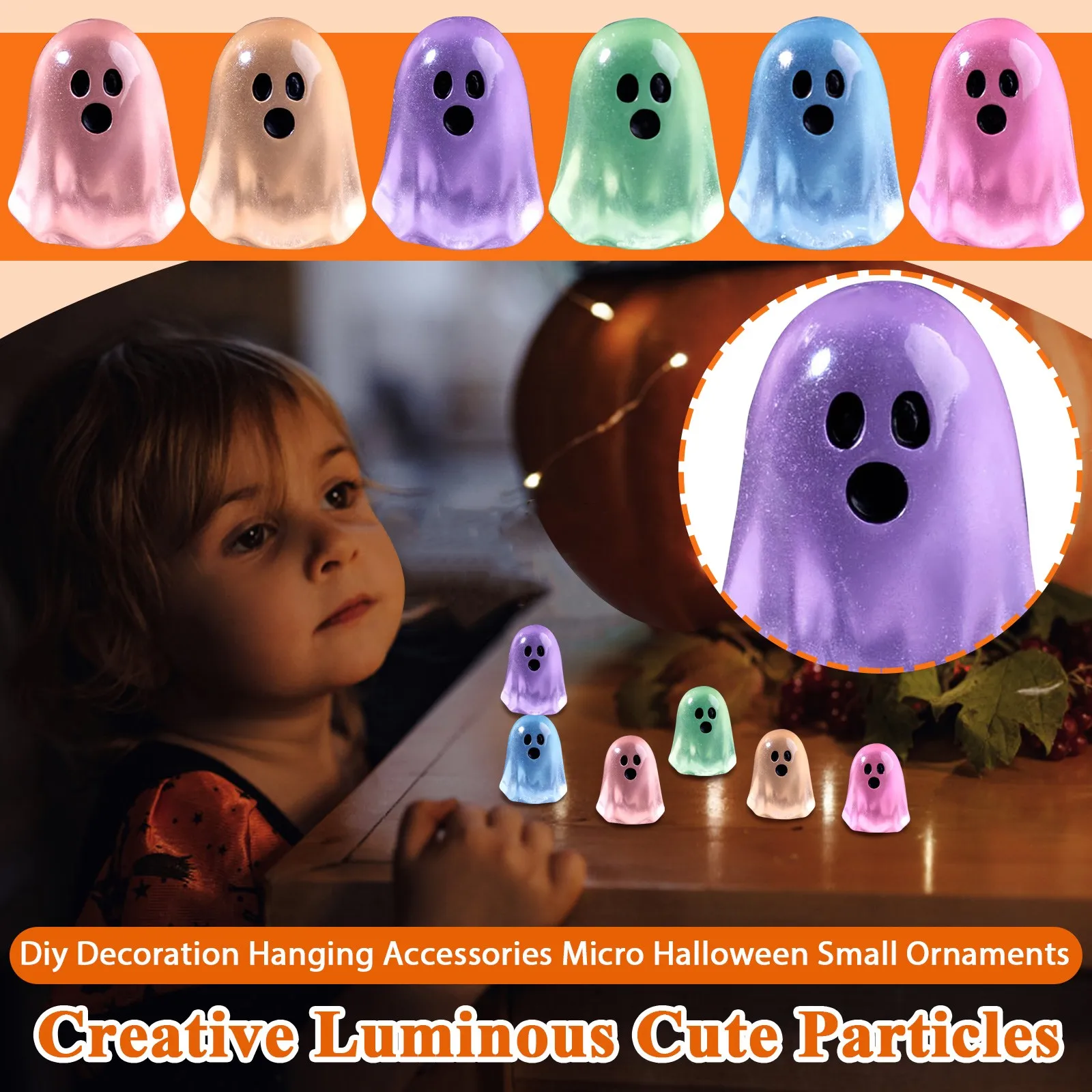 Creative Cute Ghost Ornaments Halloween Luminous Ghosts Desktop Decoration Festival Gifts Party Atmosphere Decorative Props