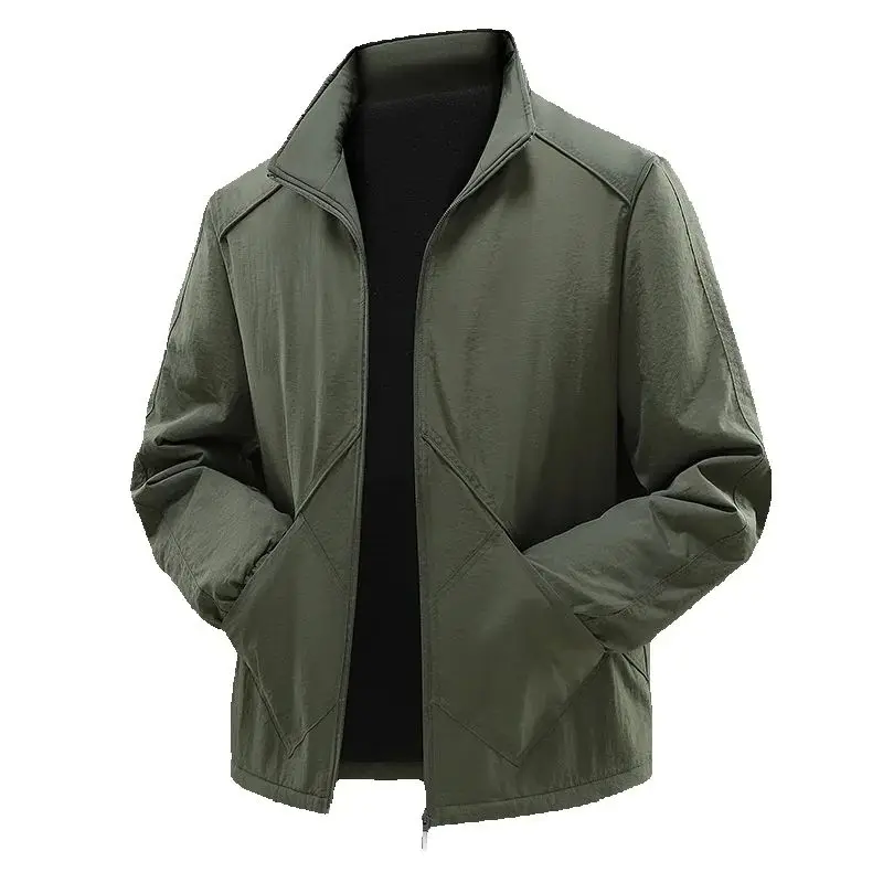 

Men's High-Quality Solid-Color Button-Down Coat Casual Thin Jacket Spring New Style Shirt for Comfortable Wear