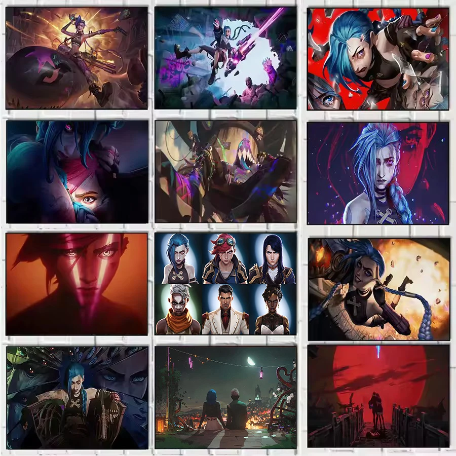 Popular Video Game Arcane Season 2 Jinx Characters LOL Anime Poster Canvas Painting Wall Art Pictures Home Dorm Decor Gift