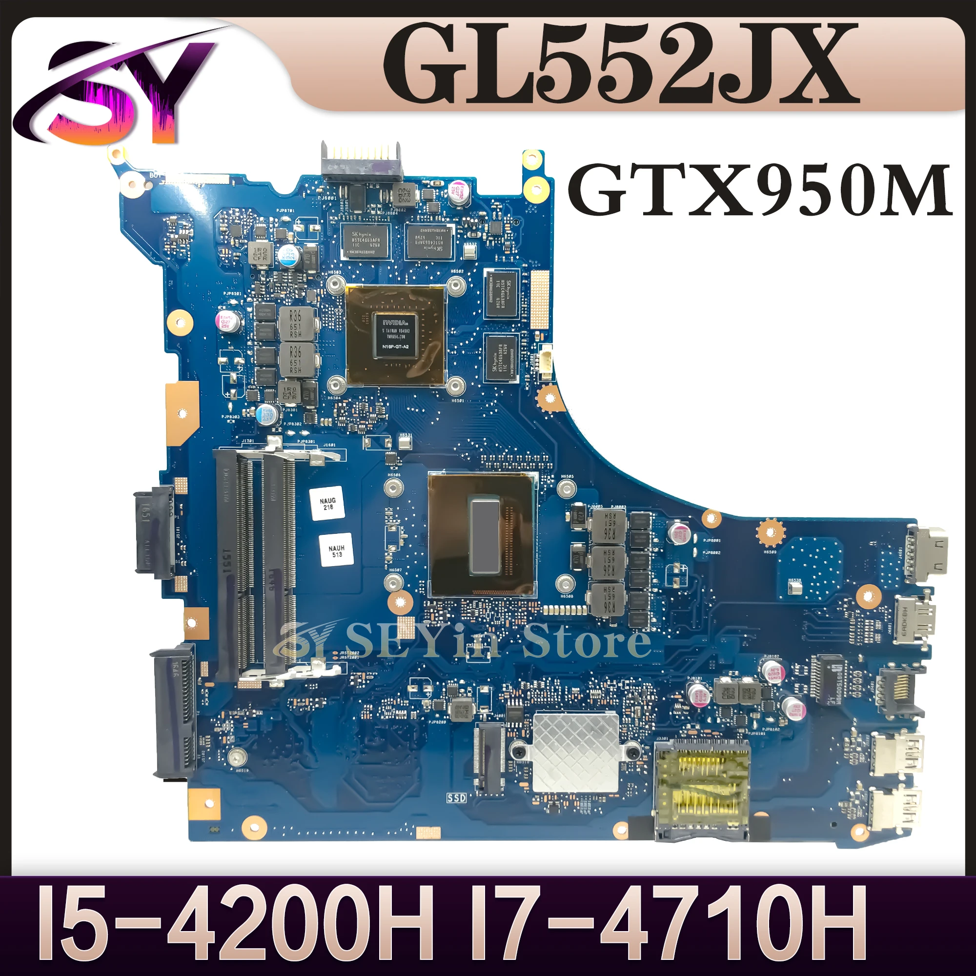 GL552JX Mainboard For ASUS ROG GL552J ZX50J FX-PLUS Laptop Motherboard I5-4200H I7-4710H I7-4720H I7-4750H GTX950M