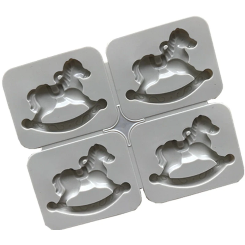 Silicone 4 Cavity Trojan Horse Shape Aromatherapy Mold Handmade Tools For Perfume Soap Resin Craft H500