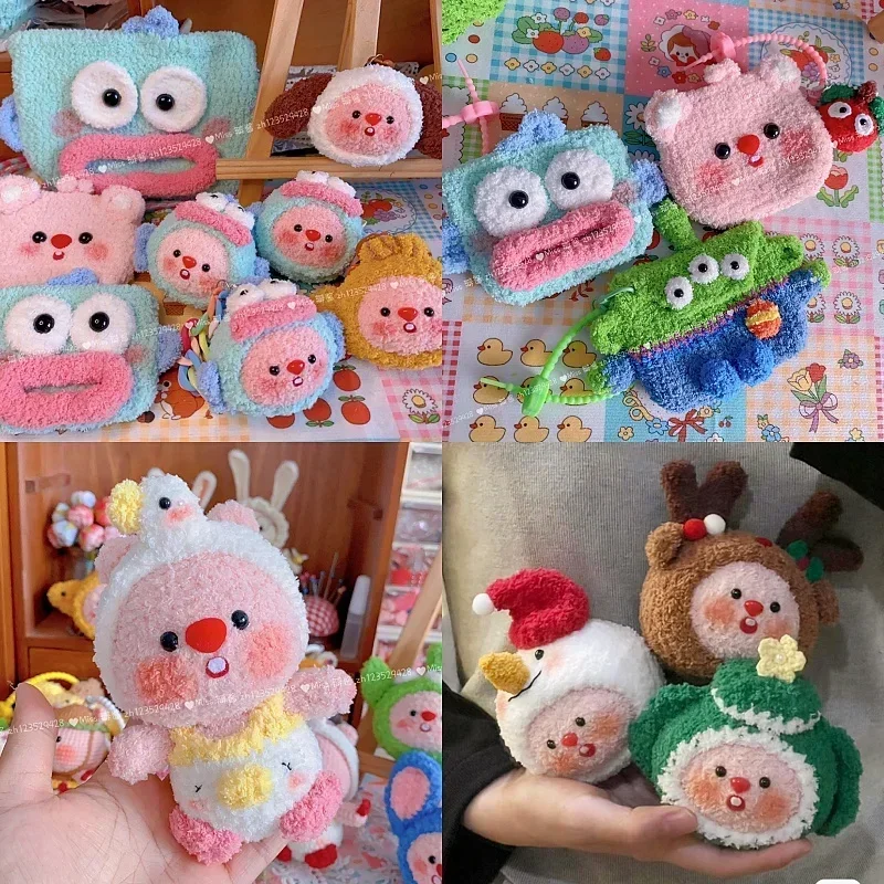 Little Beaver Cute Loopy Hanging Hook Weaving Finished Anime Doll With The Same Woolen Craftsmanship Hook Knitting Art Doll