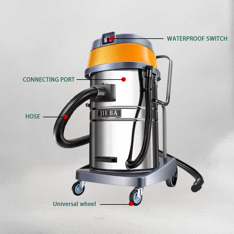 2000W 70L Wet Dry Portable Vacuum Cleaner For Home Car Industry And Commercial Use