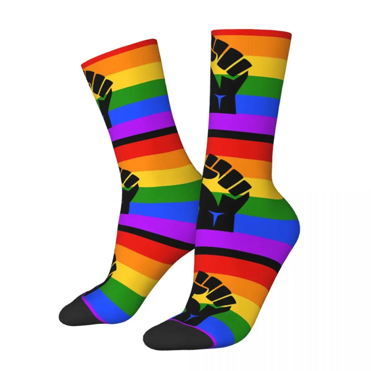 

BLM Pride Rainbow LGBTQ Flag Drawstring Socks Sports Pouch 3D Print Backpack Boy Girls Mid-calf socks