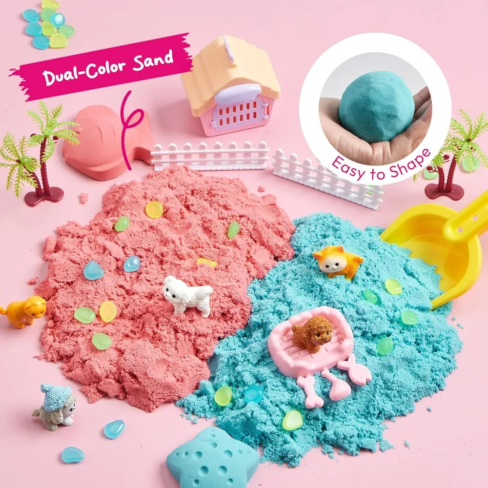 Cute Pet Sensory Bin for KIDS with Glow in The Dark Stones Preschool Learning Activities Gifts for Boys Girls
