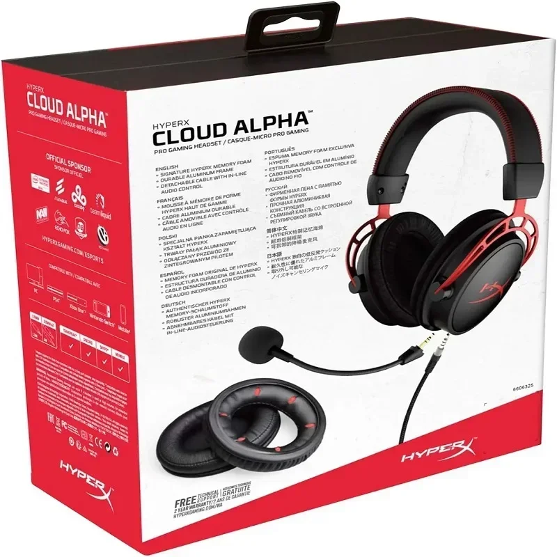 سماعة رأس سلكية للألعاب HyperX Cloud Alpha جديدة لسائقي الغرفة المزدوجة، إطار أسطوري مريح من الألومنيوم، سماعة ميكروفون قابلة للفصل