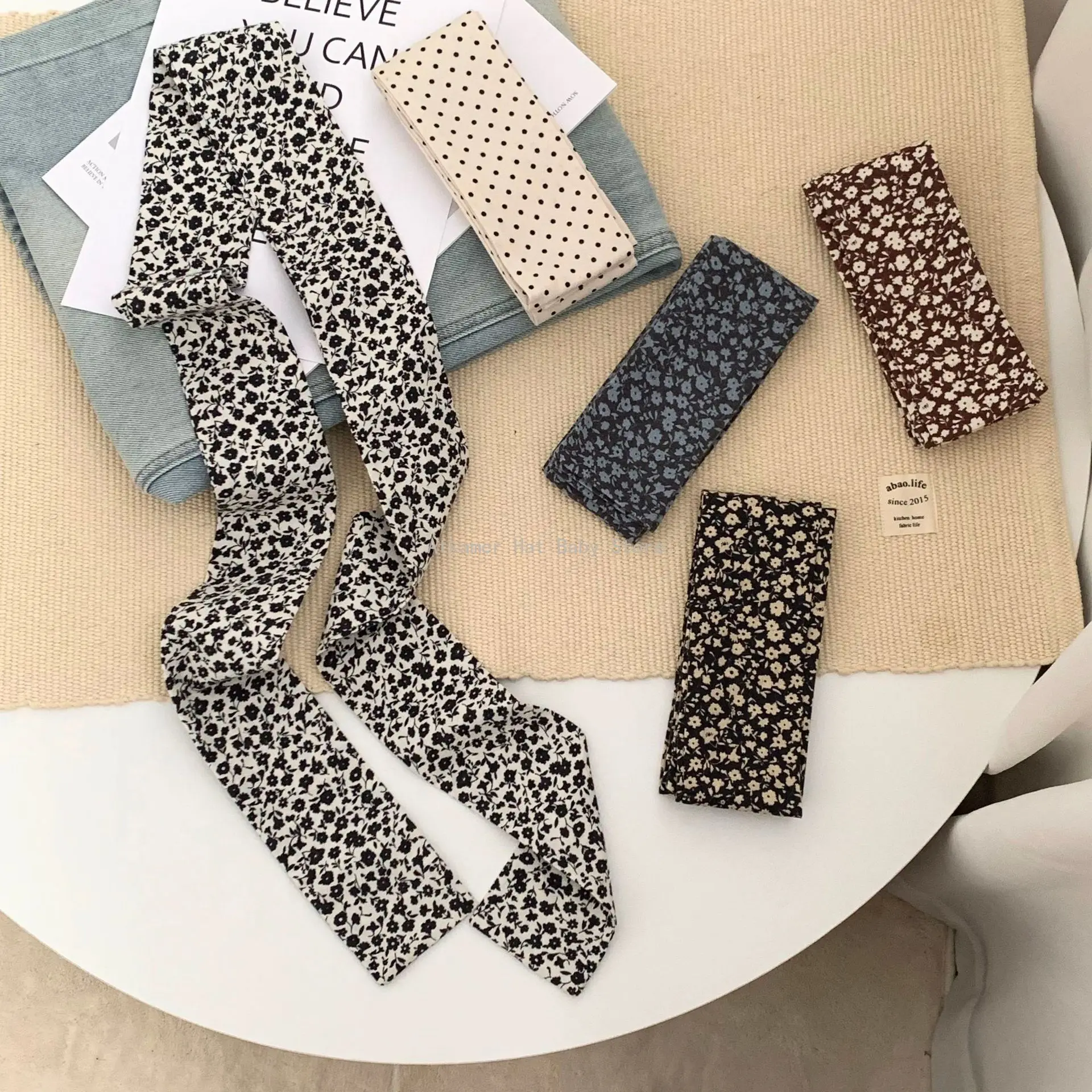 

Модный шарф с лентой в горошек, повязка на голову в стиле ретро, шейный платок, многофункциональная длинная лента для женщин и девочек, аксессуары с завязкой на талии