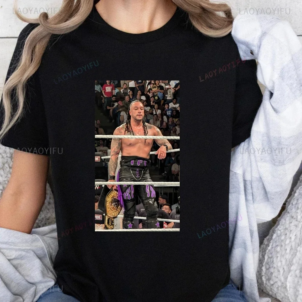 Wrestler Damian Priest Wrestler Printed T-shirt Top Neutral Trend Harajuku Short Sleeved Unisex Shirt Graphic Oversized T-shirt