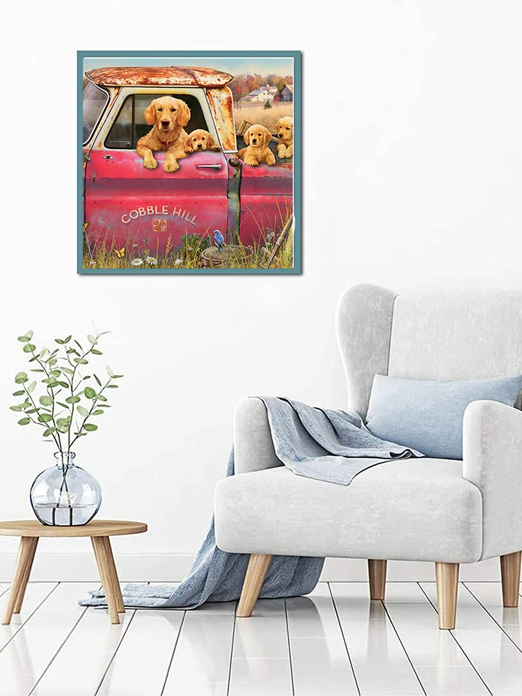 Rompecabezas de madera para perros, rompecabezas misterioso, lindo Golden Retriever, Animal de madera, artesanía 3D, juegos interactivos, juguete para niños