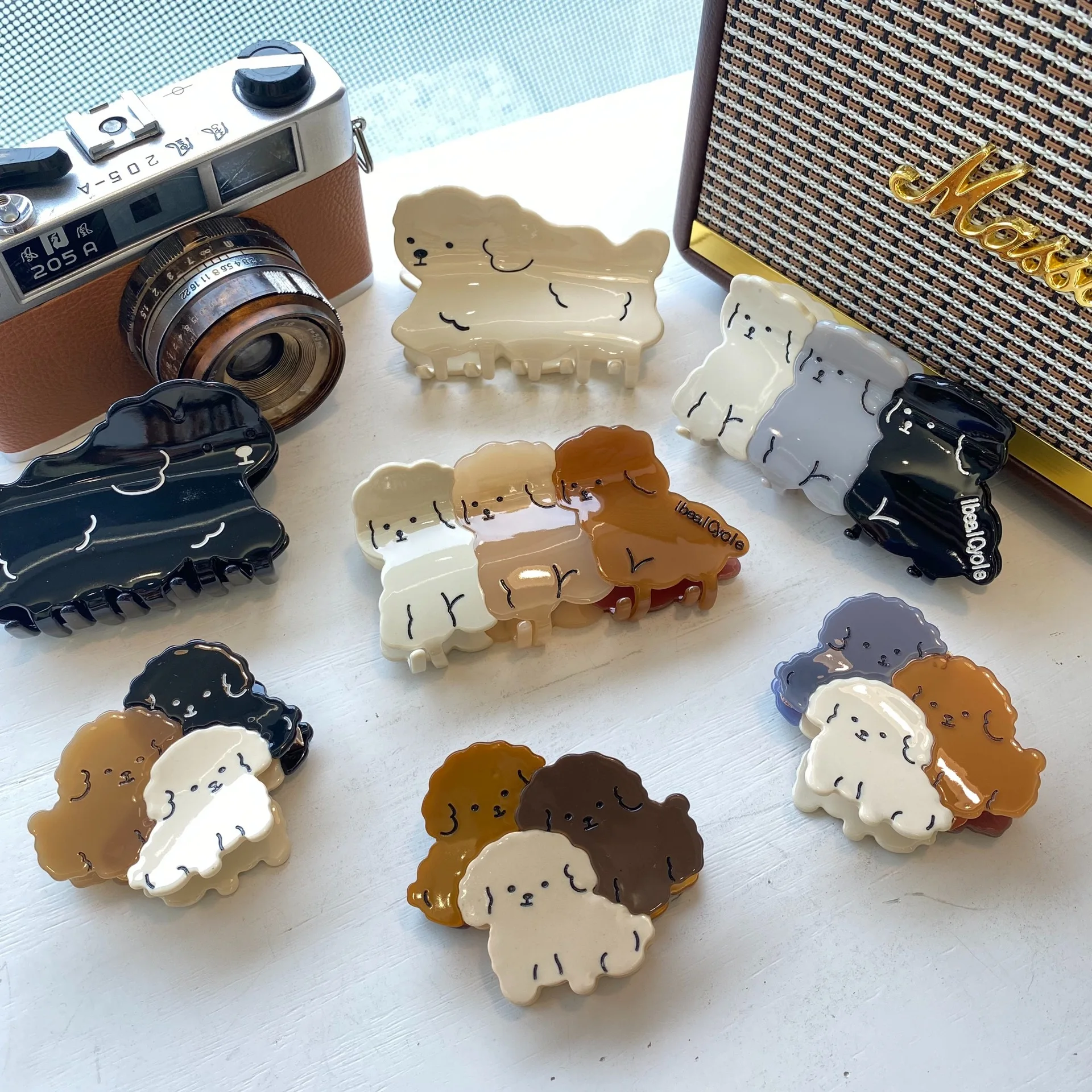 

Cute cartoon animal puppy shape large acetic acid hairpin