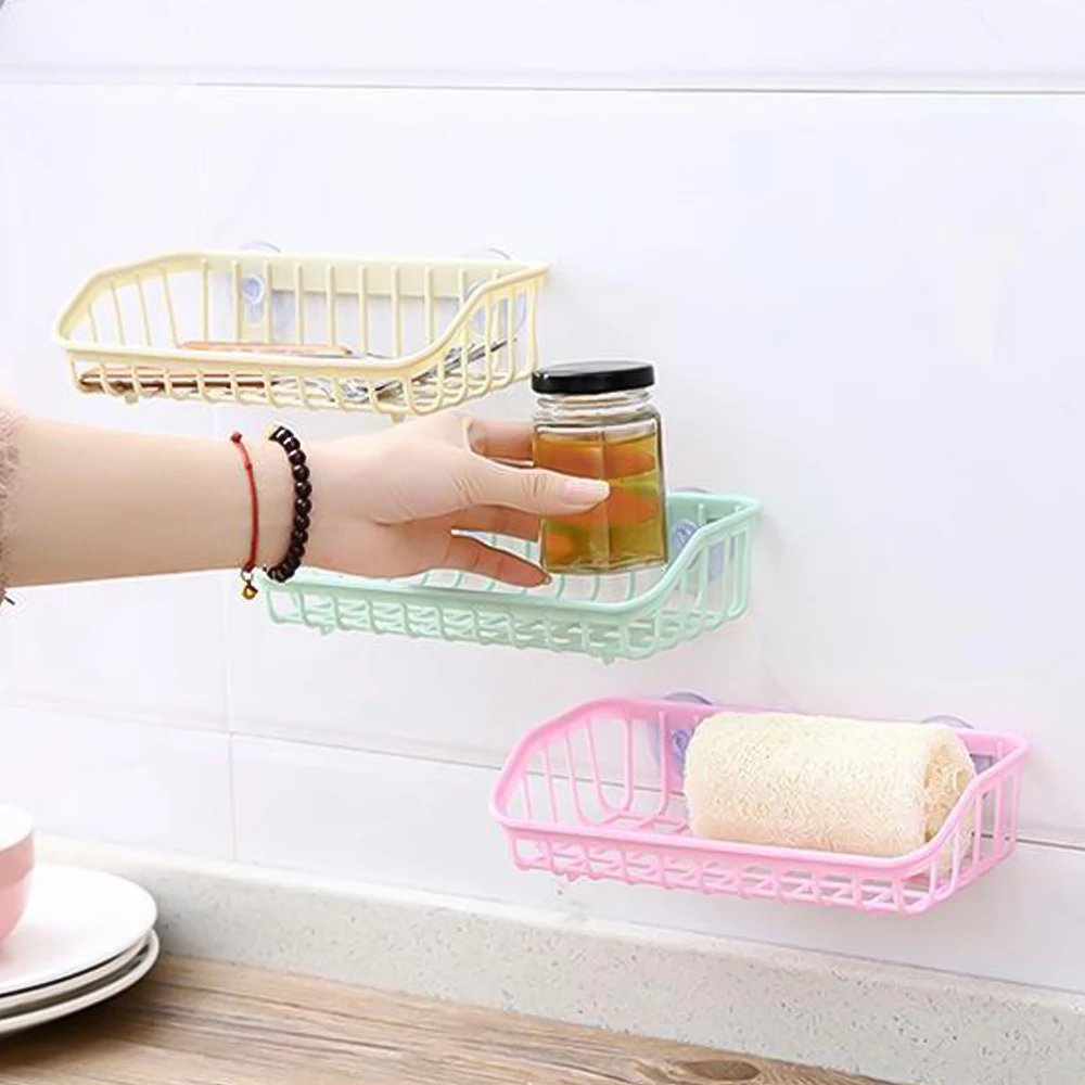 Wash Multifunctional Suction Cup Dishwashing Sponge Holder Hanging Storage Rack Drain Rack Sink Shelf Kitchen Accessories Tool