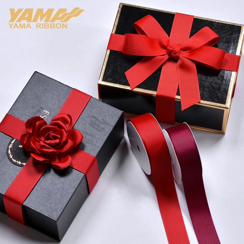 YAMA-Grosgrain Ribbon for Craft DIY, Dress Accessory, House and Wedding Decoration, Red and Pink Ribbon, 25mm, 28mm, 32mm, 38mm,