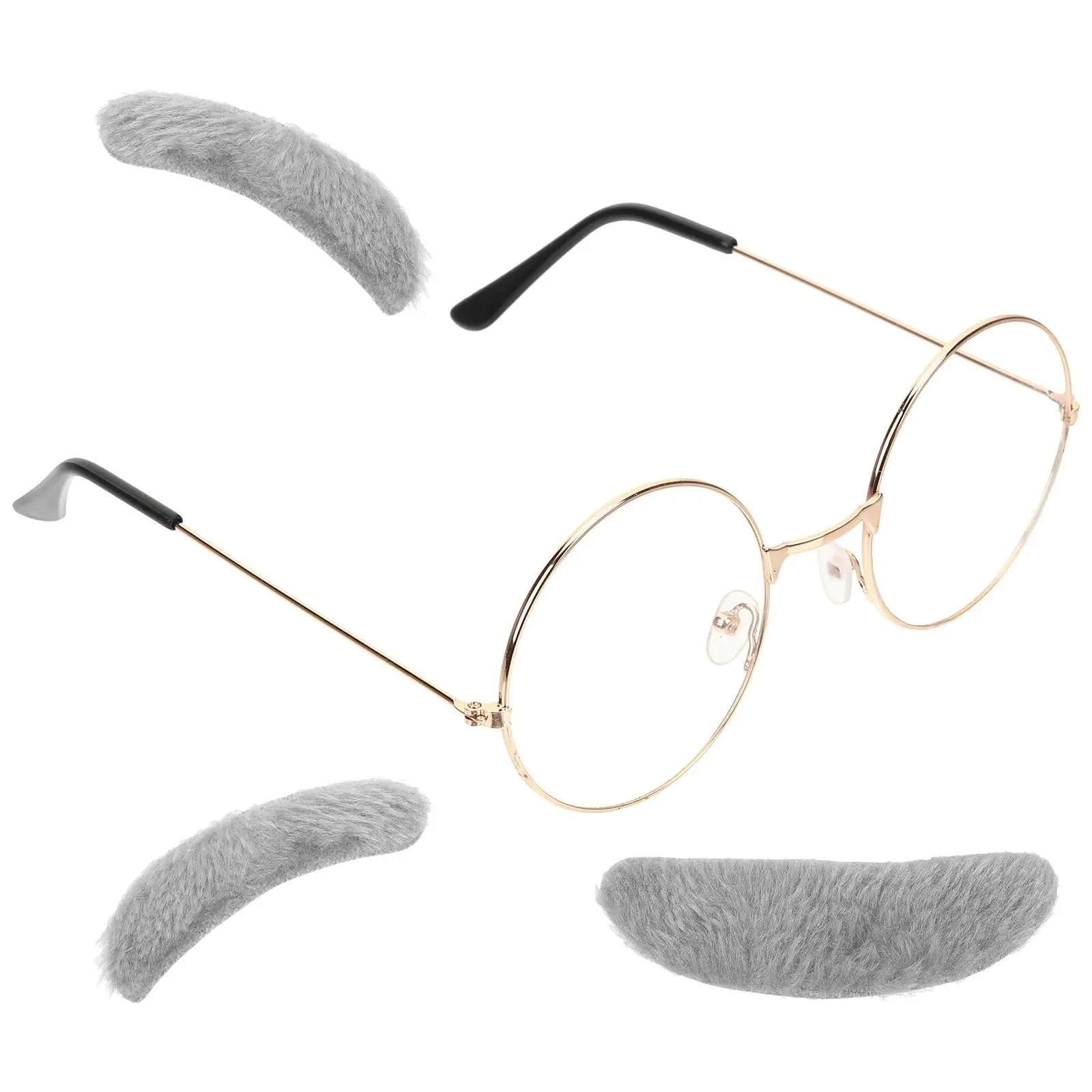 Kit de barba falsa, disfraz de abuelo para niños, ancianos, vestir el pelo, ropa para hombres, accesorios escolares de Halloween, cabello Facial