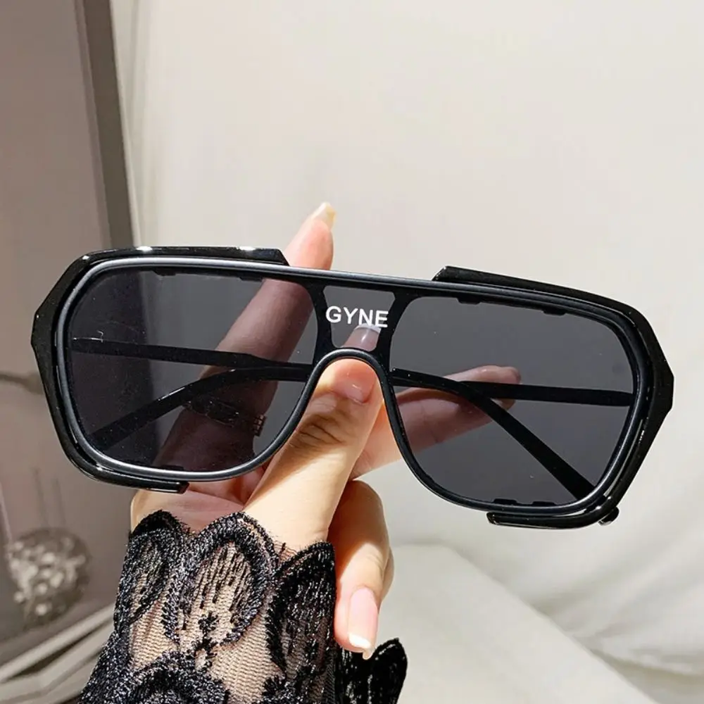 Punk Square Frame Sunglasses Travel Accessories Anti-UV 380 Black Shades Glasses Street Photos Decoration Retro Sunglasses