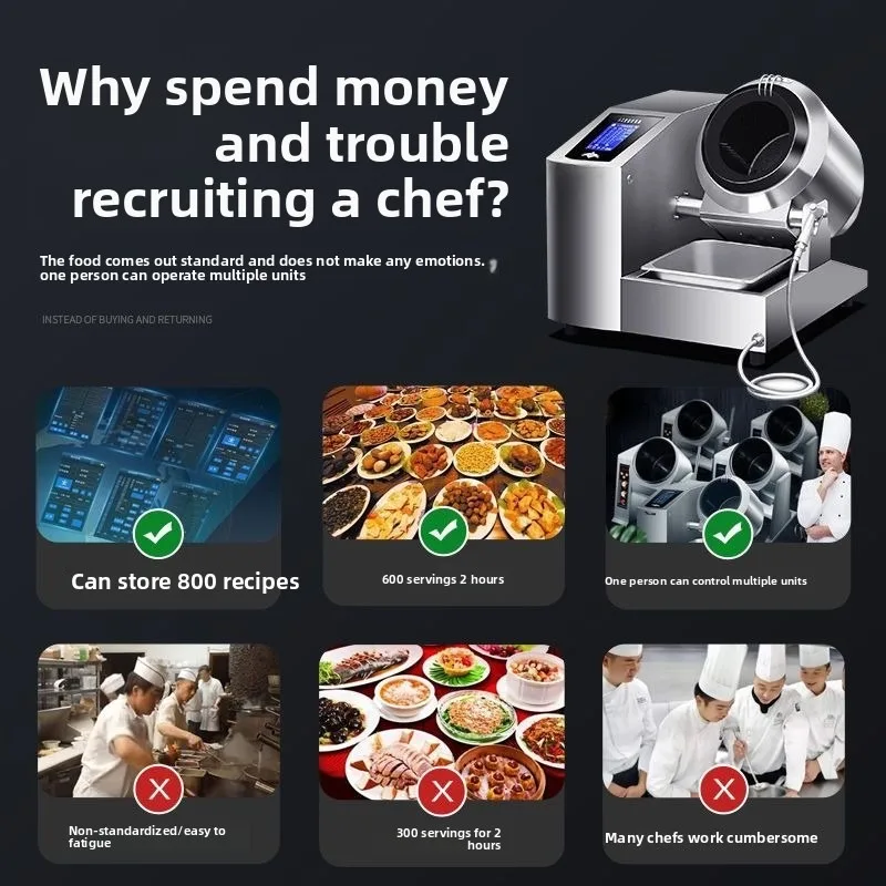 Machine de cuisson automatique commerciale, grande cantine, tambour intelligent, marmite