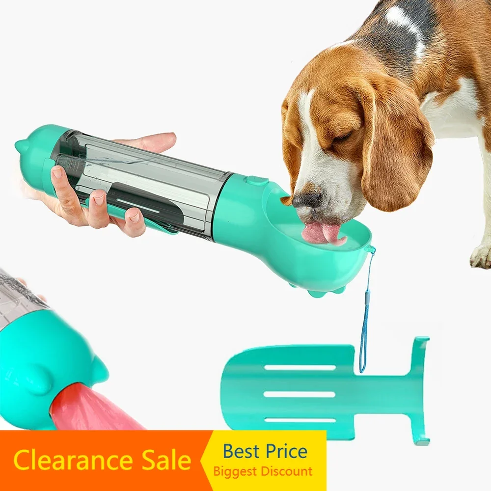 Pet Dog Water Bottle Feeder 500ml Portable Bowl For Dogs Poop Shove Drinking Dispenser For Puppies Pet Dog Accessories Supplies