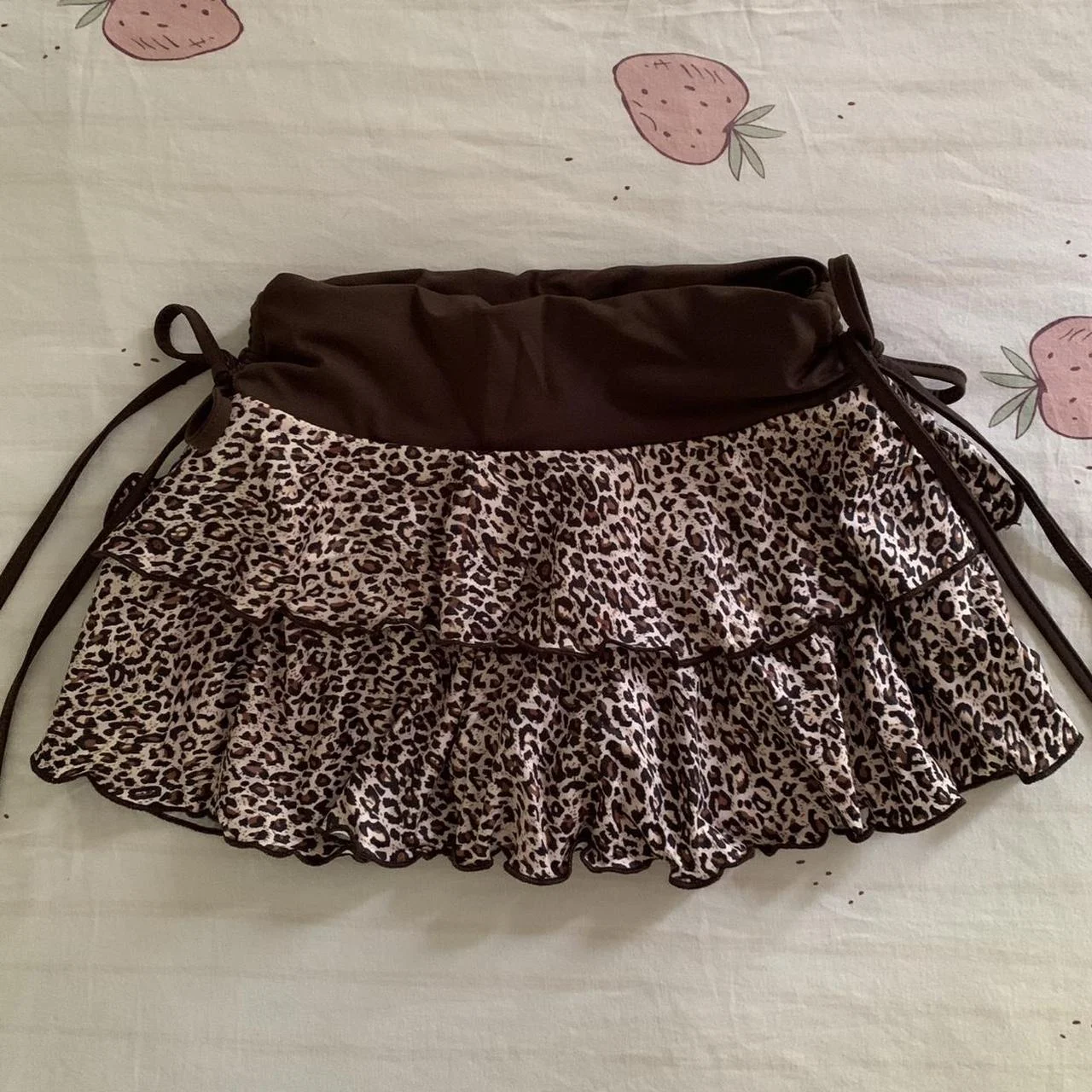 

Aesthetic Sweet Girl Y2k 2000s Skirts Women Clothes Leopard Print Bow High waist A Line Harajuku Femme Gothic Korea Mini Skirt