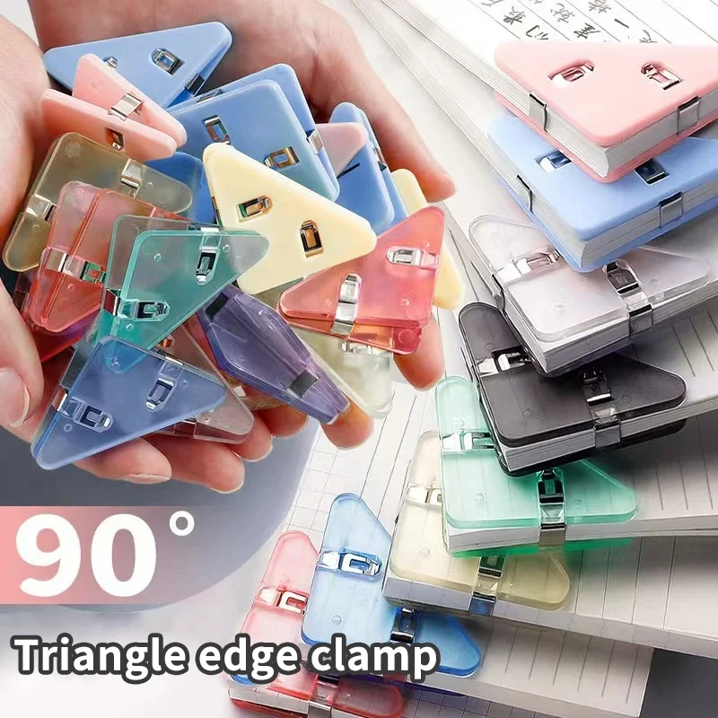 20pcs Color Triangle Clip Bill Clip Book Paper Corner Clip For Desk Storage Shelf Stationery Office Desktop Organizer Clip