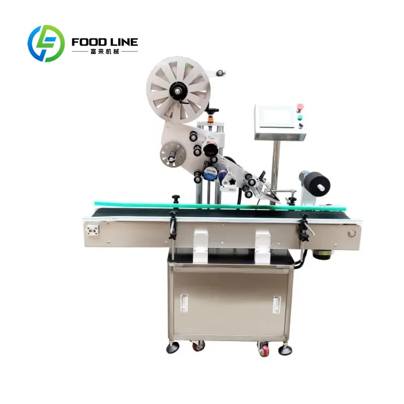 Automatic top and bottom side automatic labeling machine surface plastic labeling machine labeling