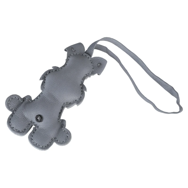 Fashionable Schnauzer Pendant Key Rings Leather Bag Charm Accessory