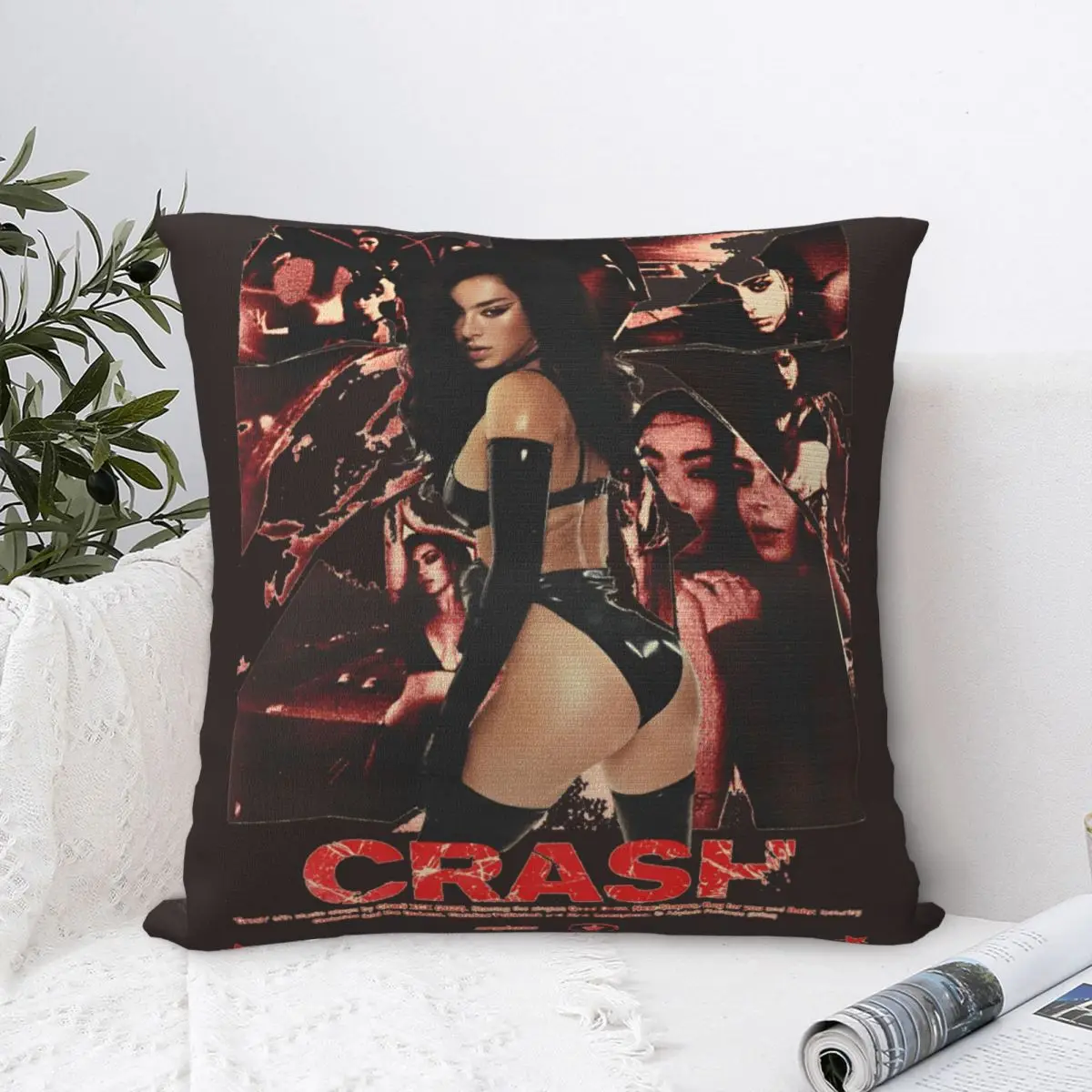 

English Singer Brat Pillowcase Polyester Cushion Cover Decoration Charli Xcx Pillow Case Cover Home Square 40X40cm