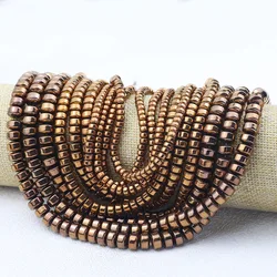 3/4/6/8mm Flat Cylindrical Bronze Color Antique Bead Hematite Spacers Loose Beads For Jewelry DIY Bracelet Earrings Accessories