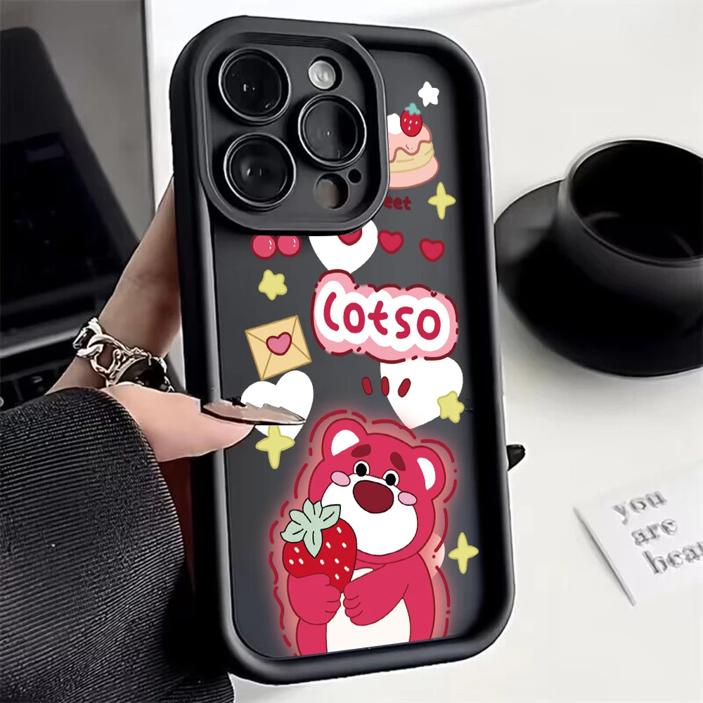 

Cute Toy Story Lotso Phone Case For Xiaomi Mi 14 11 Lite 12T POCO M6 F4 F5 X3 X4 X5 GT 5G Soft TPU Back Cover With Hand Strap