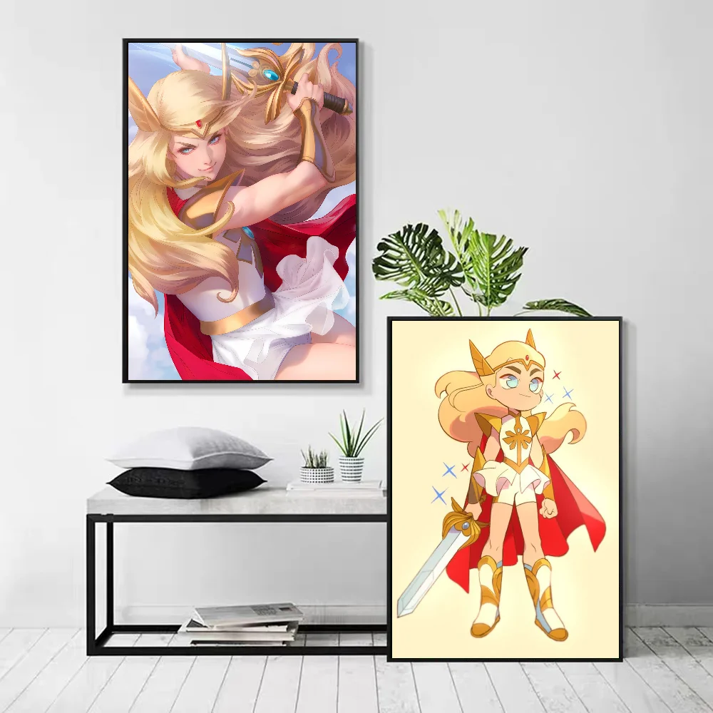 1pc She Ra And The Princesses Of Power Poster Self-adhesive Art Waterproof Paper Sticker Coffee House Bar Room Wall Decor