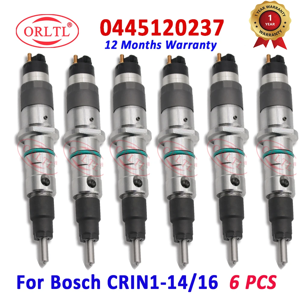 

6 PCS 0445120237 NEW Diesel Injector 0445 120 237 Original Fuel Injector 0 445 120 237 Fuel Injector For Bosch CRIN1-14/16 ORLTL