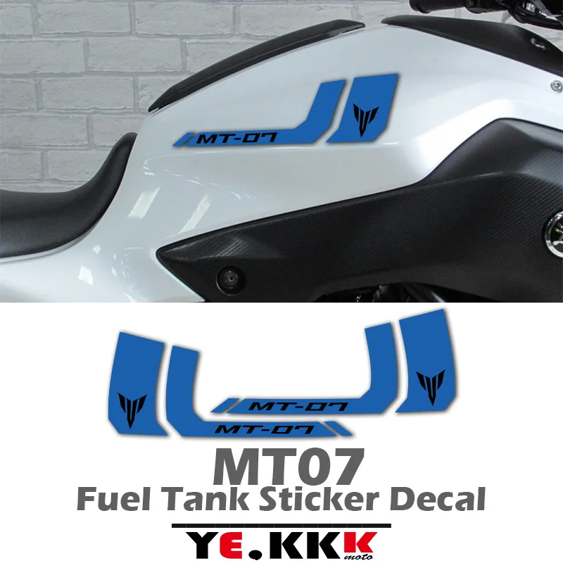 Autocollants pour réservoir de carburant, 2 pièces, LOGO personnalisé, pour YAMAHA MT07, FZ07, MT-07, nouvelle collection MT-07