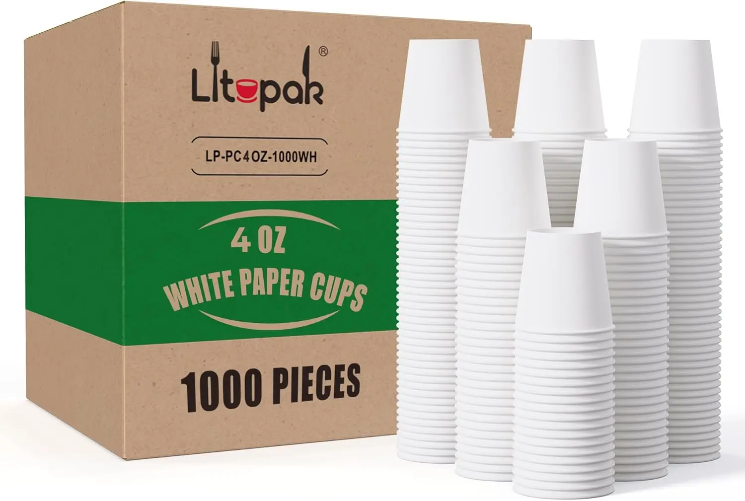 

1000 pack 4 oz Disposable Paper Coffee Cups, Small White Paper Coffee Cups for Office, Home, Party, and Events