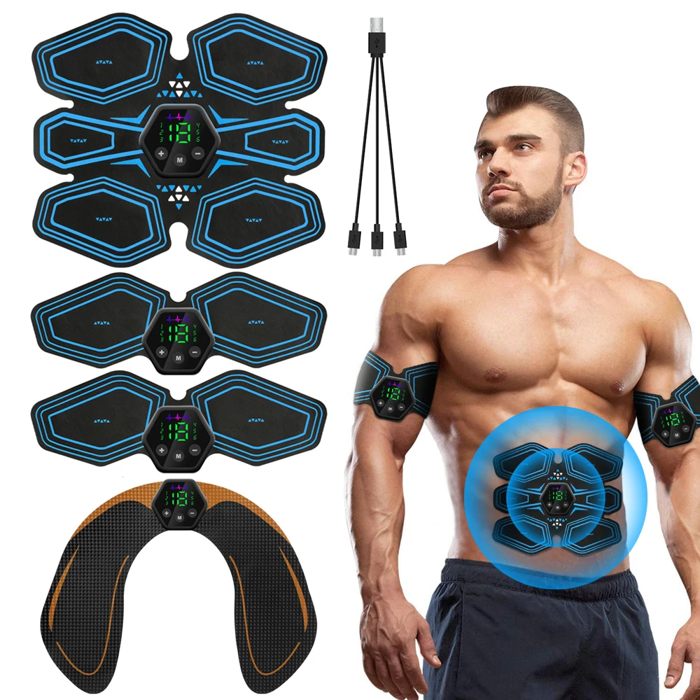 Abs Stimulator Hip Trainer EMS Muscle Stimulator Fitness Training Abdominal Toner Body Waist Leg Arm Fat Burn Loss Weight Unisex