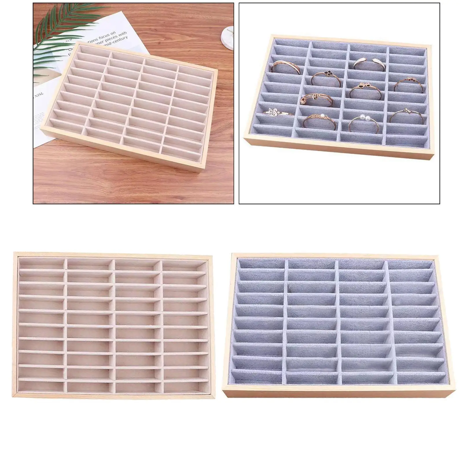 

Jewellery Storage Box Ring Display Case Gift for Women Girls 40 Grids