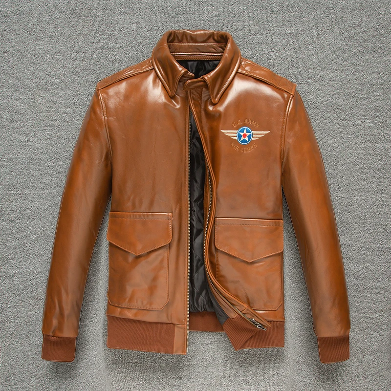 

Винтажная восковая мягкая воловья кожаная куртка из натуральной кожи, короткая тонкая мотоциклетная куртка для отдыха и хлопковая куртка, пальто