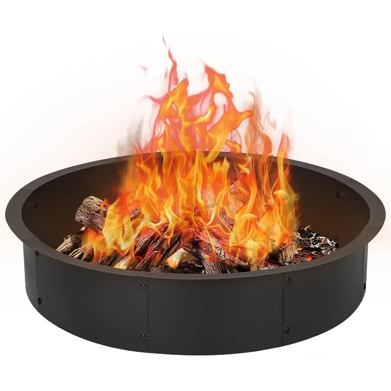 

39 Inch Outer/36 Inch Inner Fire Pit Ring, Heavy Duty Thick Solid Steel Fire Pit Insert, Portable Round Fire Pit Liner