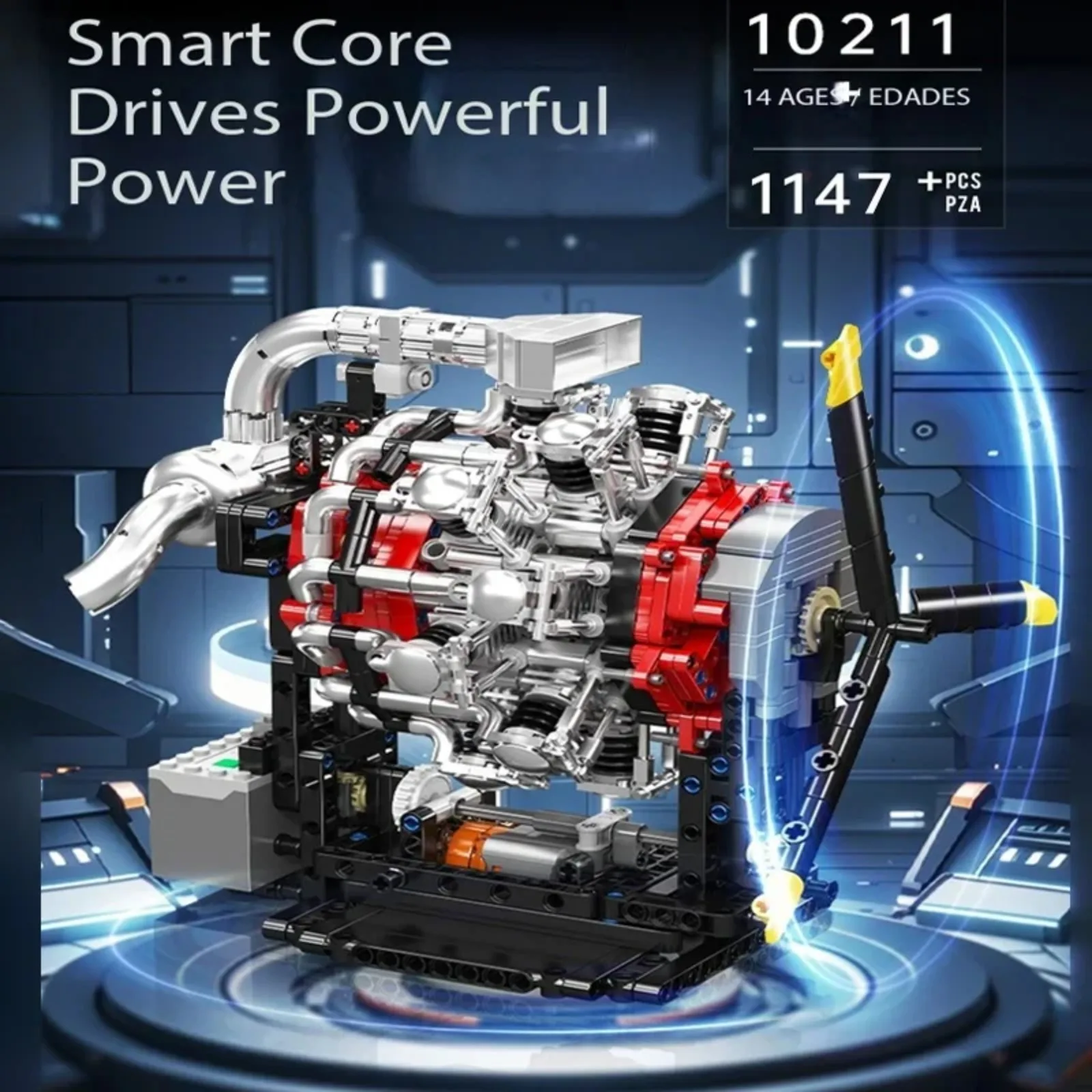 Mould King 10211 Star Aero Engine Model Building Kit - 1147pcs DIY Assembly STEM Educational Toy for Kids & Adults