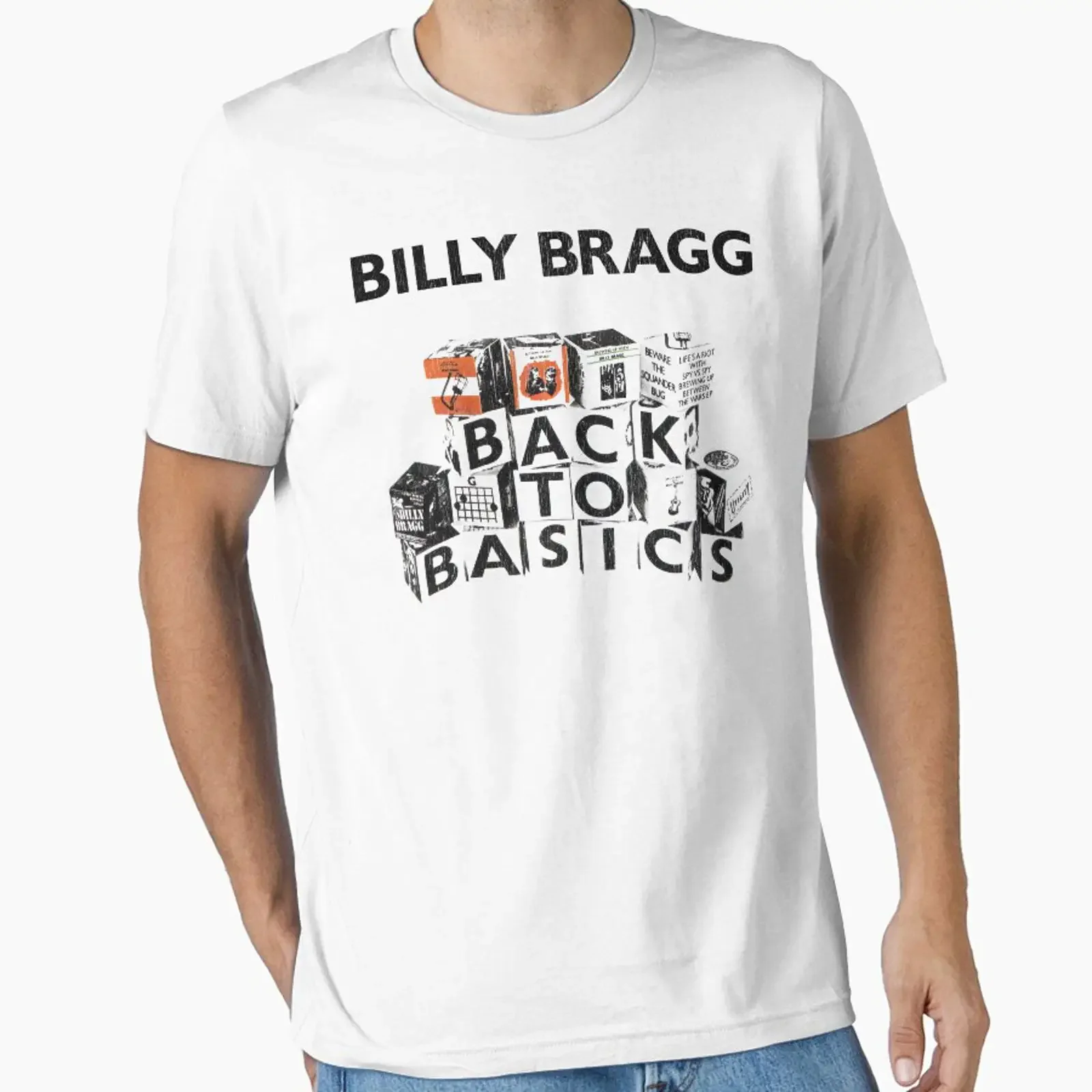 Billy Bragg Back to Basics designed and sold by brianhillDESIGN vintage Washed Unisex Stretched Versatile fashion Comfortable