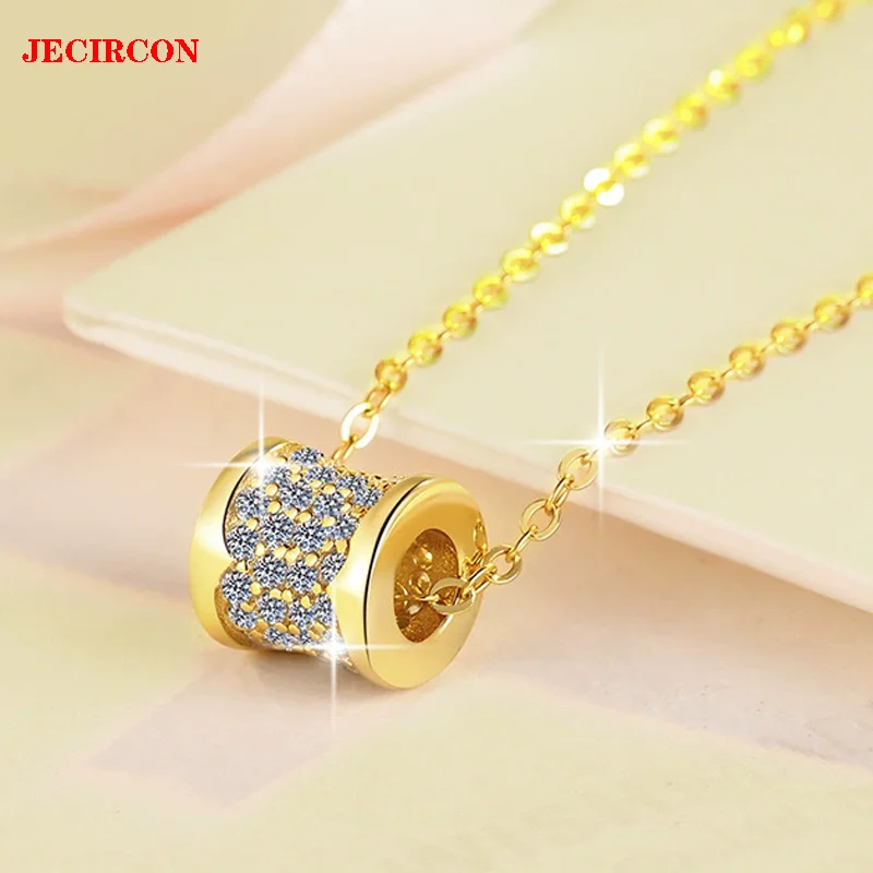 

JECIRCON Gorgeous All Moissanite Women's Necklace - Full Stone - encrusted Bar Design, Hypoallergenic S925 Sterling Silver Chain
