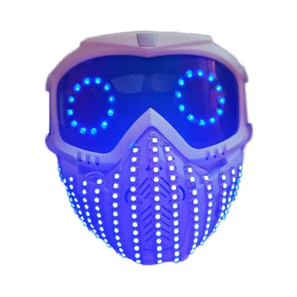 New Led Colorful Halloween Helmet Wearable Headwear Luminous Mask for Celebration Party Stage Performance Show