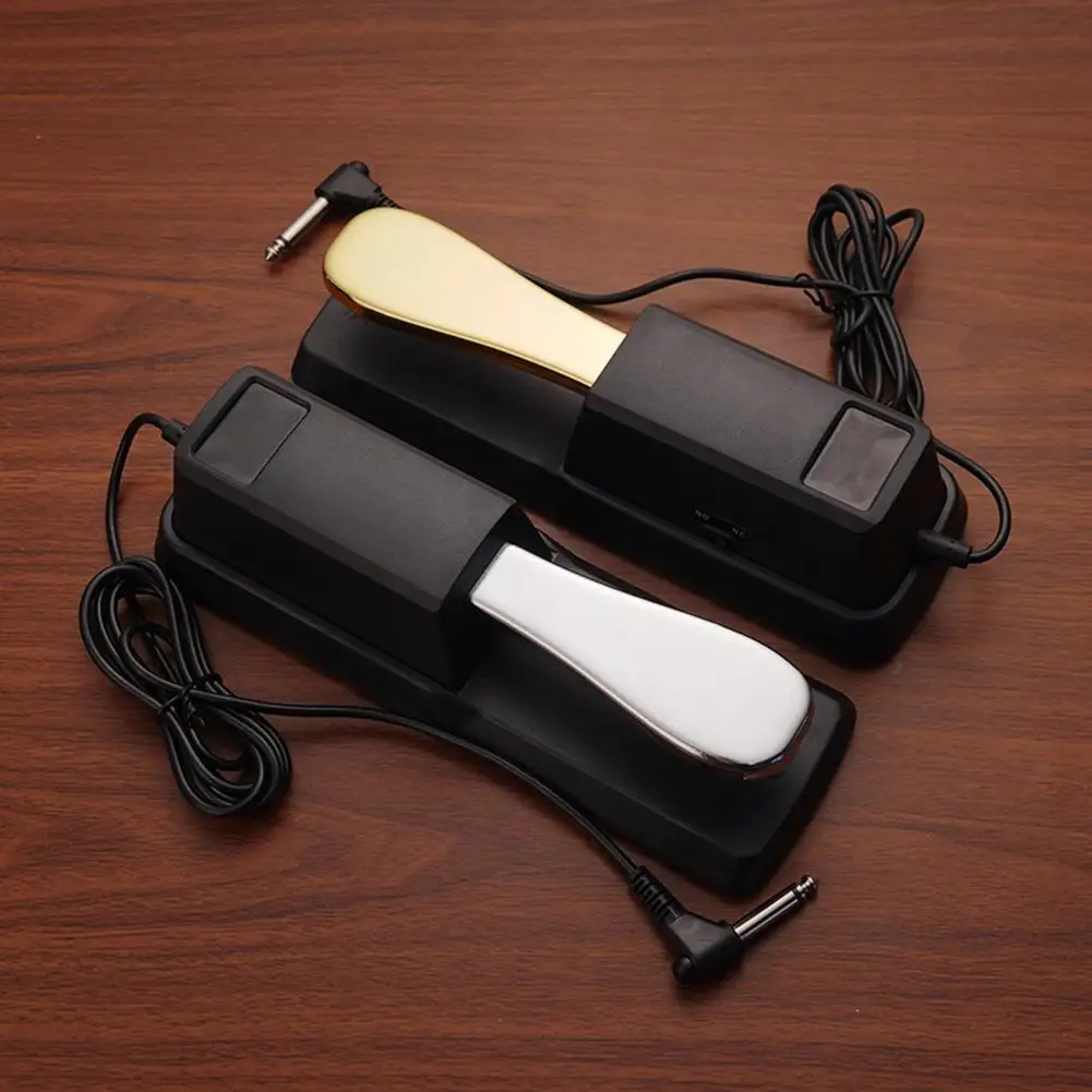 

Electric Piano Sustain Pedal Golden Sustain Pedal Universal Non-slip Metal Foot Pedal for Electric Digital Pianos Enhance